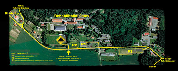 Plánek areálu Rehabilitační ústav Kladruby